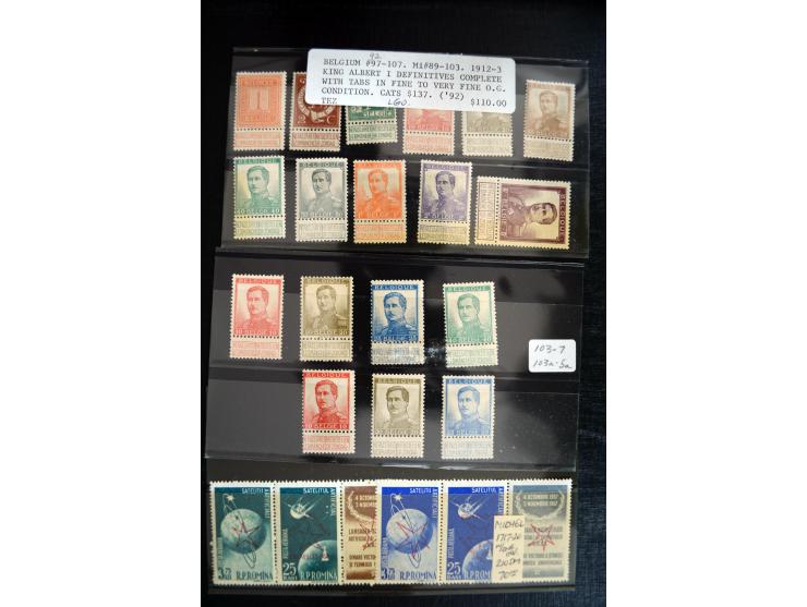 1860/1960 (ca.), interessante Partie auf Steckkarten, dabei u.a. Frankreich 311 und 321 (je2 ungebr.) sowie bessere Klassik s