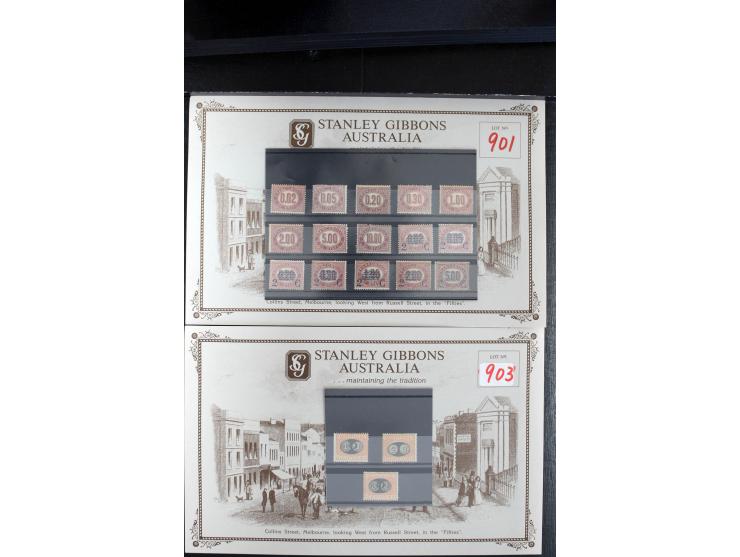 1880/1935 (ca.), kleine Partie auf alten Auktionskarten, dabei Saudi-Arabien Mi. 24-34, R-Briefe Franz. Kolonien, etc.