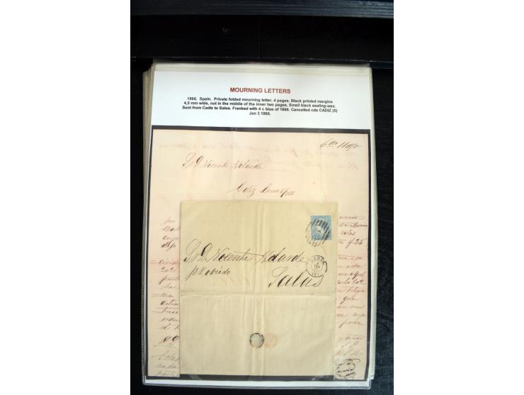 1734/1950 (ca.), Trauerbriefe (Mourning covers), über 100 Belege aus verschiedenen Gebieten, dabei u.a. Trauercouverts von Qu