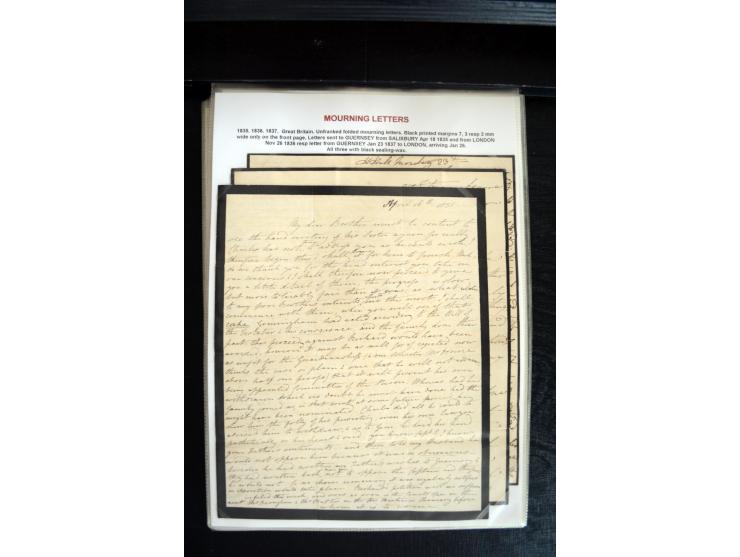 1734/1950 (ca.), Trauerbriefe (Mourning covers), über 100 Belege aus verschiedenen Gebieten, dabei u.a. Trauercouverts von Qu