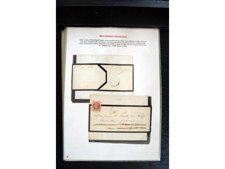 1734/1950 (ca.), Trauerbriefe (Mourning covers), über 100 Belege aus verschiedenen Gebieten, dabei u.a. Trauercouverts von Qu