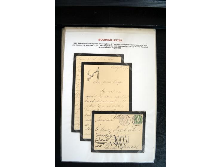 1734/1950 (ca.), Trauerbriefe (Mourning covers), über 100 Belege aus verschiedenen Gebieten, dabei u.a. Trauercouverts von Qu