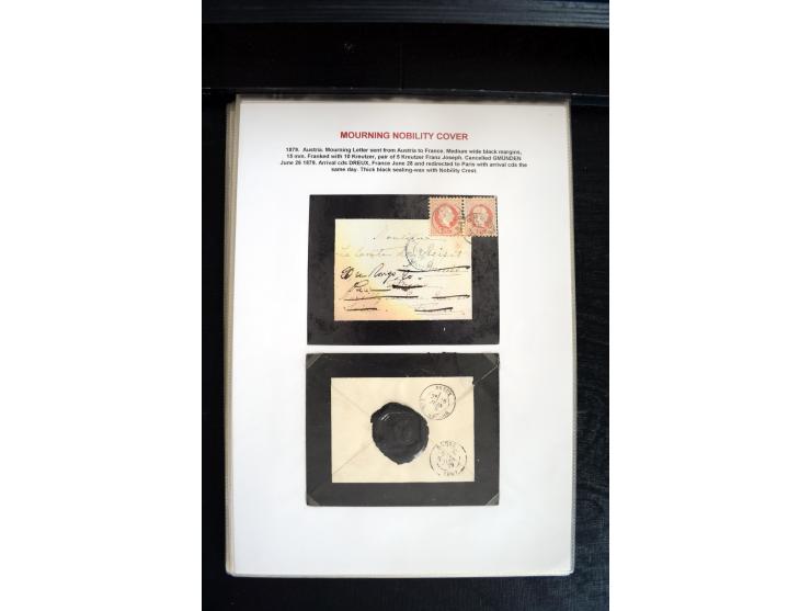 1734/1950 (ca.), Trauerbriefe (Mourning covers), über 100 Belege aus verschiedenen Gebieten, dabei u.a. Trauercouverts von Qu