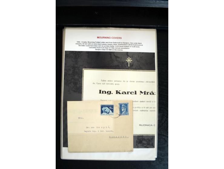 1734/1950 (ca.), Trauerbriefe (Mourning covers), über 100 Belege aus verschiedenen Gebieten, dabei u.a. Trauercouverts von Qu