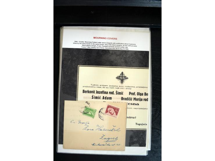 1734/1950 (ca.), Trauerbriefe (Mourning covers), über 100 Belege aus verschiedenen Gebieten, dabei u.a. Trauercouverts von Qu