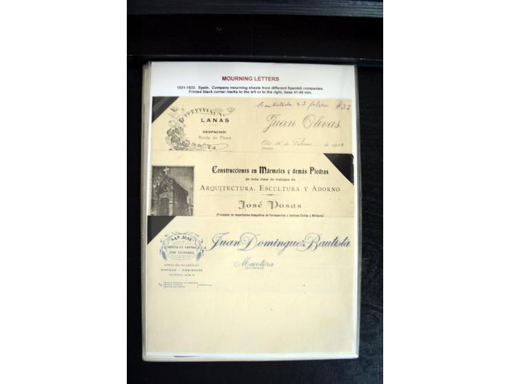 1734/1950 (ca.), Trauerbriefe (Mourning covers), über 100 Belege aus verschiedenen Gebieten, dabei u.a. Trauercouverts von Qu