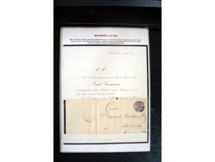 1734/1950 (ca.), Trauerbriefe (Mourning covers), über 100 Belege aus verschiedenen Gebieten, dabei u.a. Trauercouverts von Qu