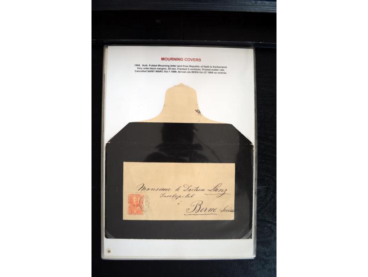 1734/1950 (ca.), Trauerbriefe (Mourning covers), über 100 Belege aus verschiedenen Gebieten, dabei u.a. Trauercouverts von Qu