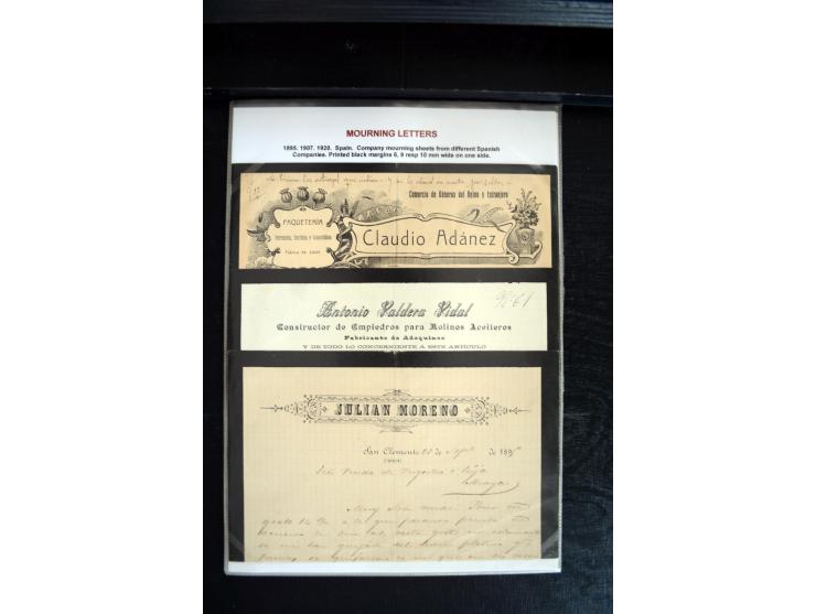 1734/1950 (ca.), Trauerbriefe (Mourning covers), über 100 Belege aus verschiedenen Gebieten, dabei u.a. Trauercouverts von Qu