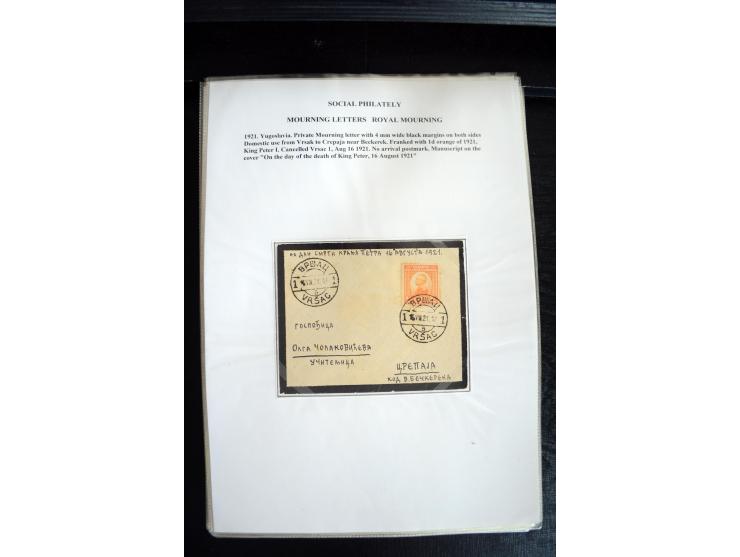 1734/1950 (ca.), Trauerbriefe (Mourning covers), über 100 Belege aus verschiedenen Gebieten, dabei u.a. Trauercouverts von Qu