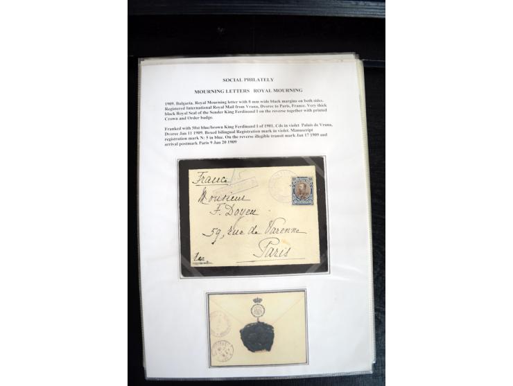 1734/1950 (ca.), Trauerbriefe (Mourning covers), über 100 Belege aus verschiedenen Gebieten, dabei u.a. Trauercouverts von Qu