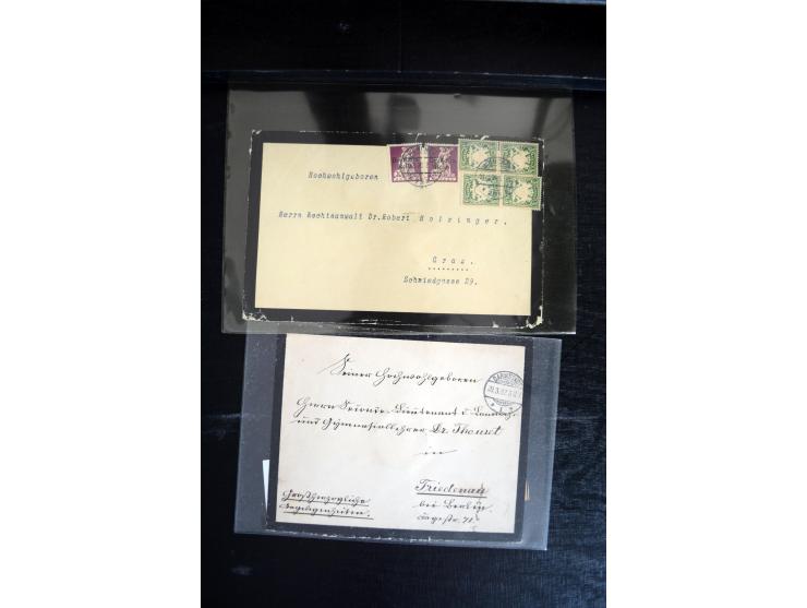1734/1950 (ca.), Trauerbriefe (Mourning covers), über 100 Belege aus verschiedenen Gebieten, dabei u.a. Trauercouverts von Qu