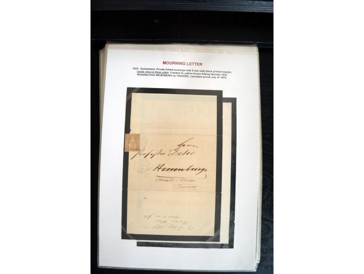 1734/1950 (ca.), Trauerbriefe (Mourning covers), über 100 Belege aus verschiedenen Gebieten, dabei u.a. Trauercouverts von Qu