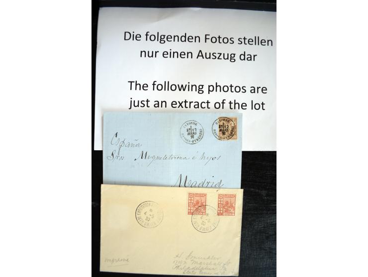 1747/1945 (ca.), einige hundert Briefe, Karten und Ganzsachen mit Schwerpunkt bis ca. 1900, dabei viele interessante Frankatu