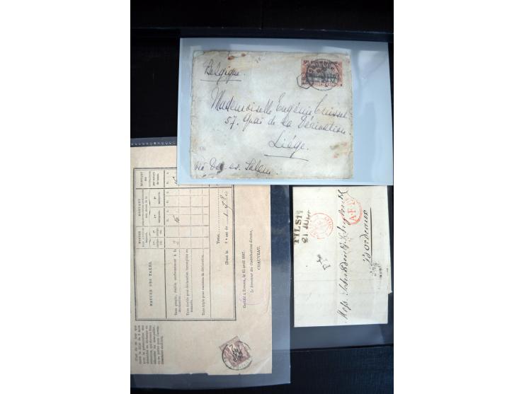 1747/1945 (ca.), einige hundert Briefe, Karten und Ganzsachen mit Schwerpunkt bis ca. 1900, dabei viele interessante Frankatu