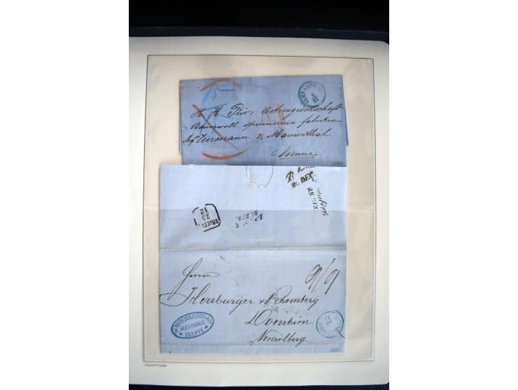 1747/1945 (ca.), einige hundert Briefe, Karten und Ganzsachen mit Schwerpunkt bis ca. 1900, dabei viele interessante Frankatu