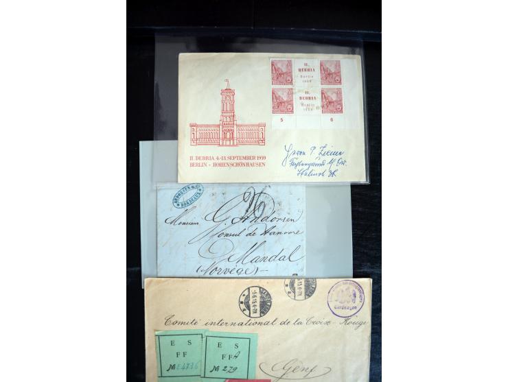 1747/1945 (ca.), einige hundert Briefe, Karten und Ganzsachen mit Schwerpunkt bis ca. 1900, dabei viele interessante Frankatu