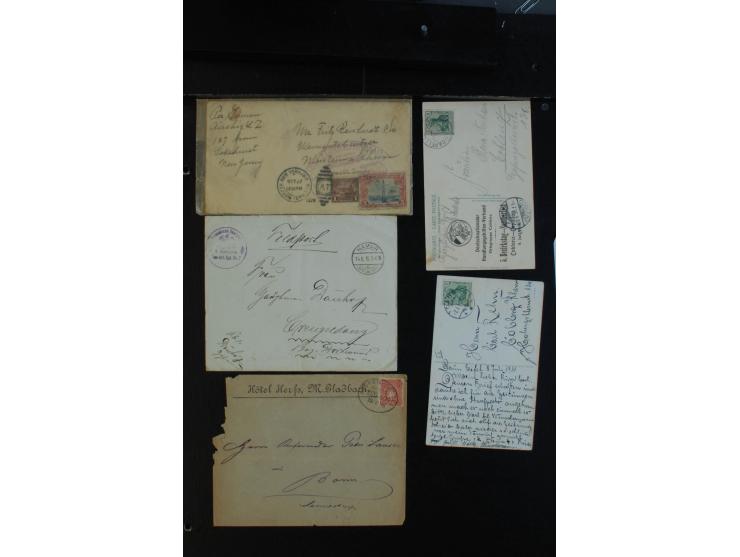 1840/1950 (ca.), ca. 100 Briefe, Karten und Ganzsachen mit Schwerpunkt Deutschland, dabei interessante Stempel, Luftpost, vie