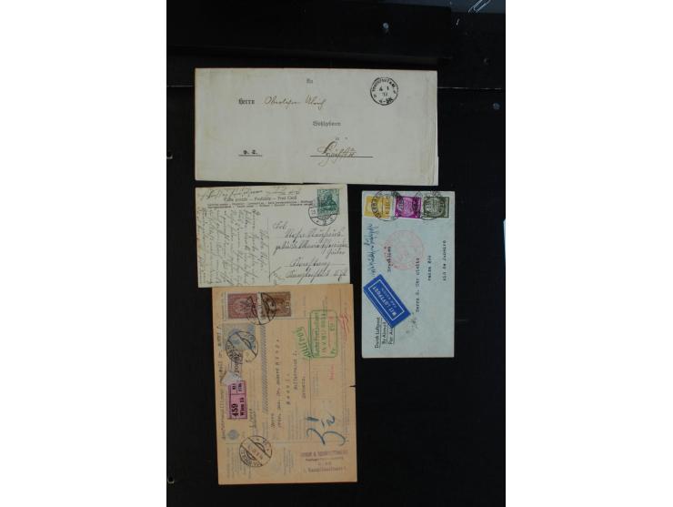 1840/1950 (ca.), ca. 100 Briefe, Karten und Ganzsachen mit Schwerpunkt Deutschland, dabei interessante Stempel, Luftpost, vie