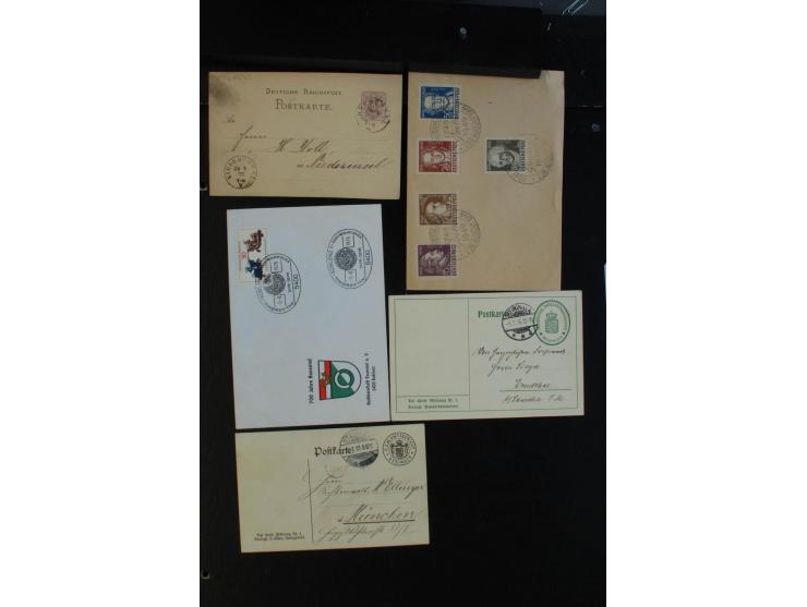 1840/1950 (ca.), ca. 100 Briefe, Karten und Ganzsachen mit Schwerpunkt Deutschland, dabei interessante Stempel, Luftpost, vie