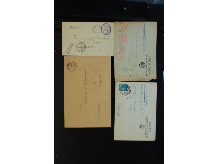 1840/1950 (ca.), ca. 100 Briefe, Karten und Ganzsachen mit Schwerpunkt Deutschland, dabei interessante Stempel, Luftpost, vie
