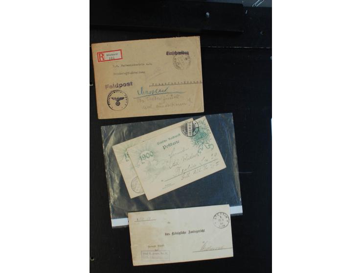 1840/1950 (ca.), ca. 100 Briefe, Karten und Ganzsachen mit Schwerpunkt Deutschland, dabei interessante Stempel, Luftpost, vie