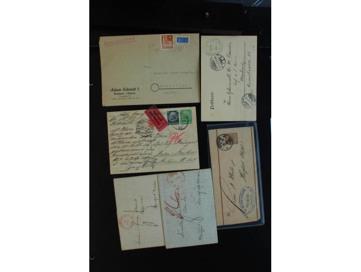 1840/1950 (ca.), ca. 100 Briefe, Karten und Ganzsachen mit Schwerpunkt Deutschland, dabei interessante Stempel, Luftpost, vie