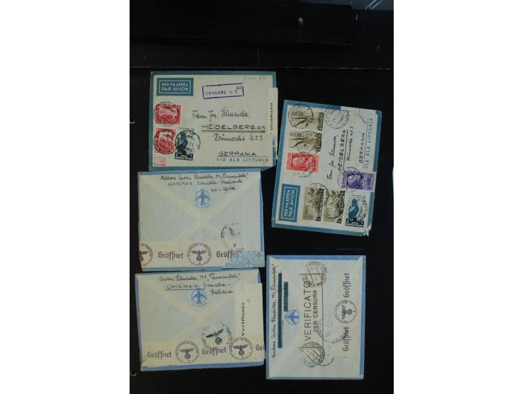 1840/1950 (ca.), ca. 100 Briefe, Karten und Ganzsachen mit Schwerpunkt Deutschland, dabei interessante Stempel, Luftpost, vie