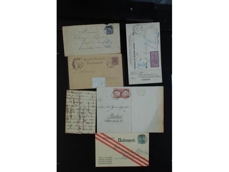 1840/1950 (ca.), ca. 100 Briefe, Karten und Ganzsachen mit Schwerpunkt Deutschland, dabei interessante Stempel, Luftpost, vie