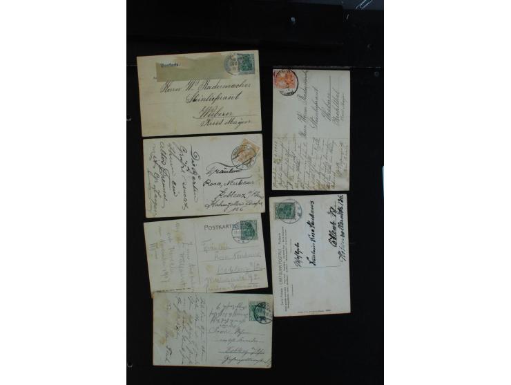 1840/1950 (ca.), ca. 100 Briefe, Karten und Ganzsachen mit Schwerpunkt Deutschland, dabei interessante Stempel, Luftpost, vie