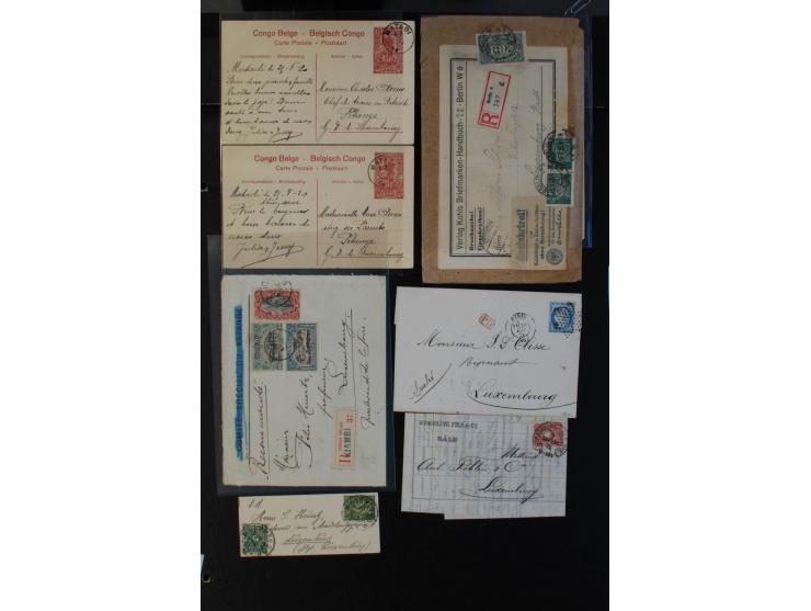 1864/1920 (ca.), etwa 200 Briefe und Karten nach Luxemburg, viel interessantes Material mit Dt. Auslandspostämtern, China, Ba
