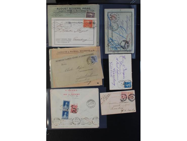 1864/1920 (ca.), etwa 200 Briefe und Karten nach Luxemburg, viel interessantes Material mit Dt. Auslandspostämtern, China, Ba