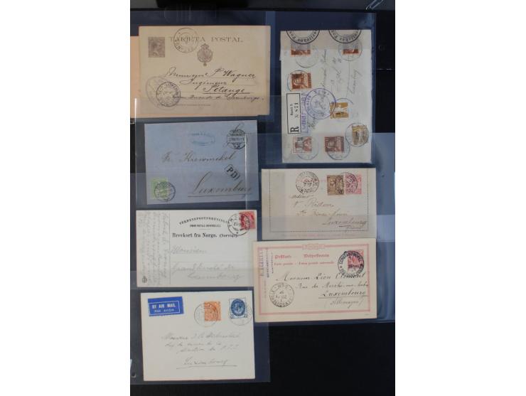 1864/1920 (ca.), etwa 200 Briefe und Karten nach Luxemburg, viel interessantes Material mit Dt. Auslandspostämtern, China, Ba