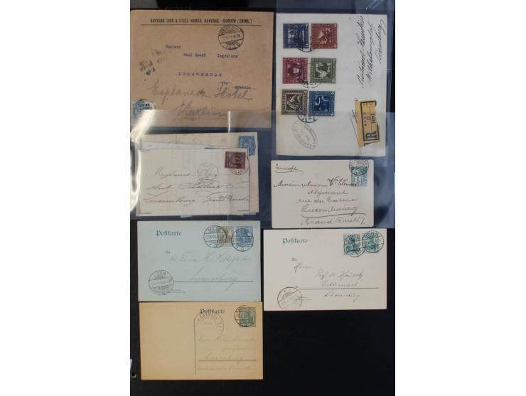 1864/1920 (ca.), etwa 200 Briefe und Karten nach Luxemburg, viel interessantes Material mit Dt. Auslandspostämtern, China, Ba