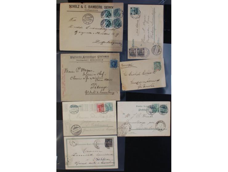 1864/1920 (ca.), etwa 200 Briefe und Karten nach Luxemburg, viel interessantes Material mit Dt. Auslandspostämtern, China, Ba