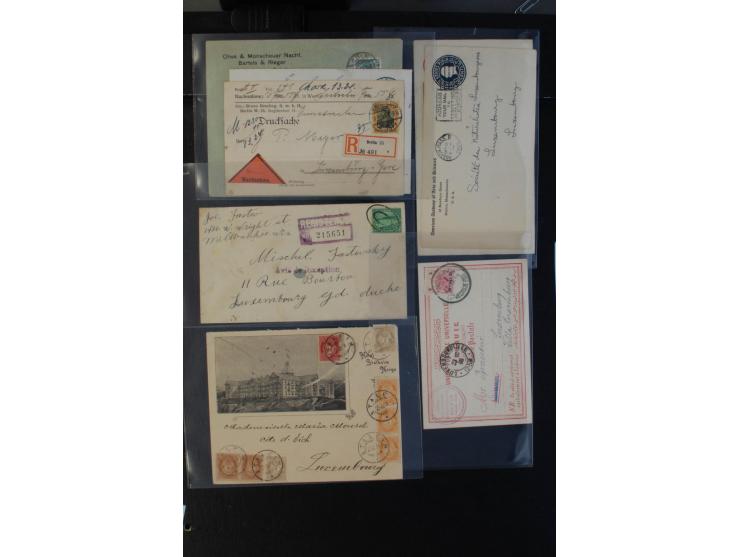 1864/1920 (ca.), etwa 200 Briefe und Karten nach Luxemburg, viel interessantes Material mit Dt. Auslandspostämtern, China, Ba