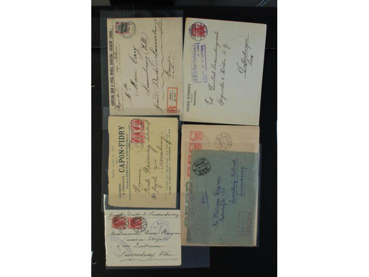 1864/1920 (ca.), etwa 200 Briefe und Karten nach Luxemburg, viel interessantes Material mit Dt. Auslandspostämtern, China, Ba