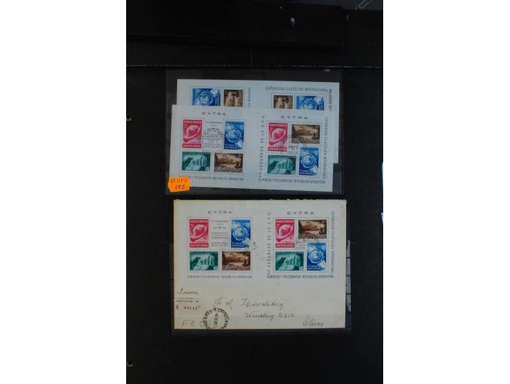 UPU: Argentinien, 1939, 11. Weltpostkongress Buenos Aires, beide Block-Ausgaben im senkrechten bzw. waagerechten Paaren auf 3