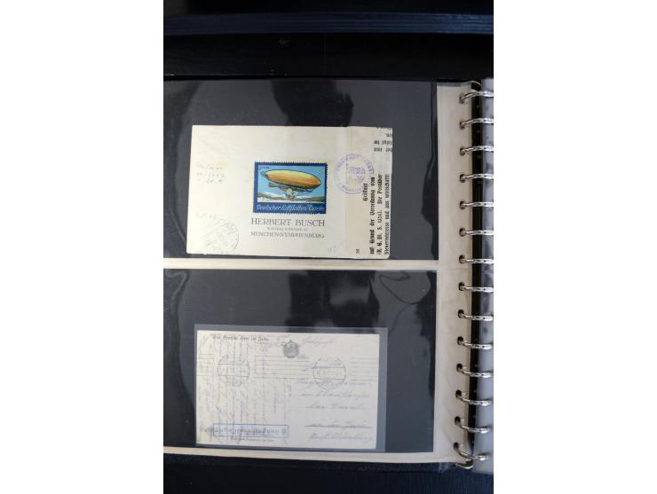 1908/1940, interessante Sammlung "Zeppelinpost, Ballonpost und Flugpost aus aller Welt" mit über 190 Briefen, Karten und sehr