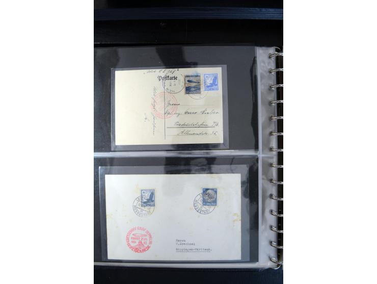 1908/1940, interessante Sammlung "Zeppelinpost, Ballonpost und Flugpost aus aller Welt" mit über 190 Briefen, Karten und sehr