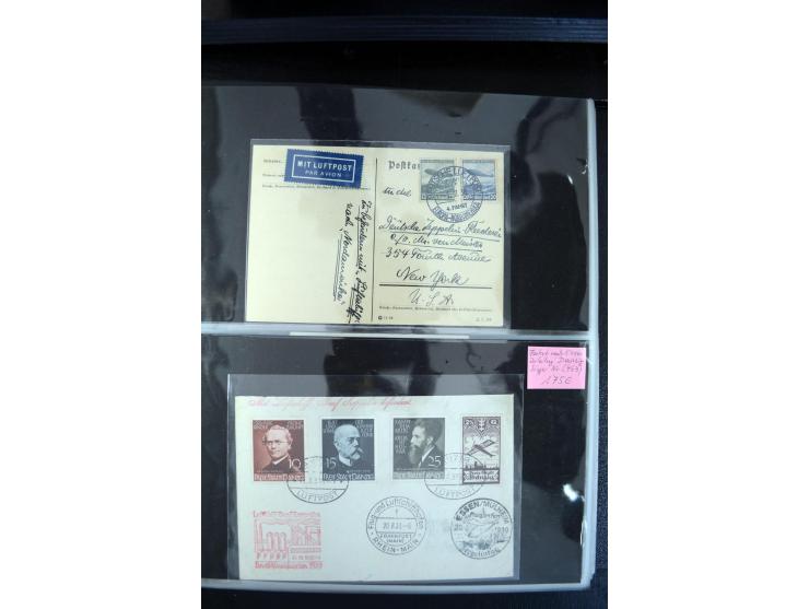 1908/1940, interessante Sammlung "Zeppelinpost, Ballonpost und Flugpost aus aller Welt" mit über 190 Briefen, Karten und sehr