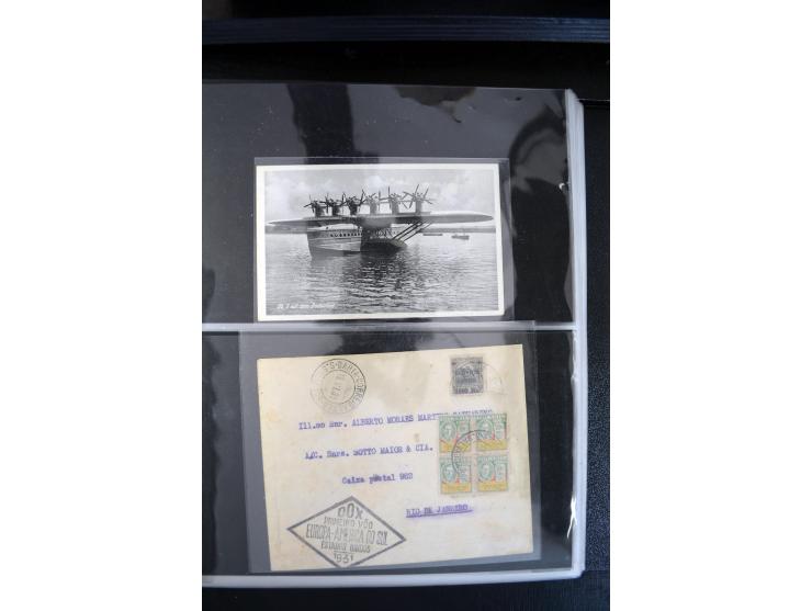 1908/1940, interessante Sammlung "Zeppelinpost, Ballonpost und Flugpost aus aller Welt" mit über 190 Briefen, Karten und sehr