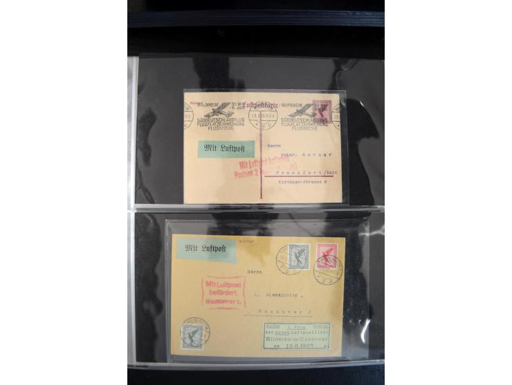 1908/1940, interessante Sammlung "Zeppelinpost, Ballonpost und Flugpost aus aller Welt" mit über 190 Briefen, Karten und sehr