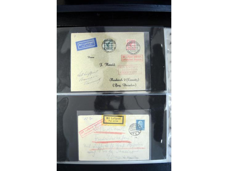 1908/1940, interessante Sammlung "Zeppelinpost, Ballonpost und Flugpost aus aller Welt" mit über 190 Briefen, Karten und sehr