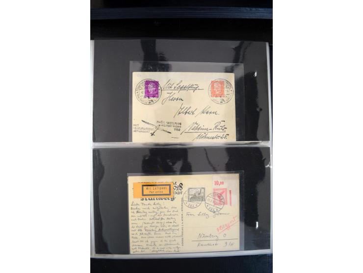 1908/1940, interessante Sammlung "Zeppelinpost, Ballonpost und Flugpost aus aller Welt" mit über 190 Briefen, Karten und sehr