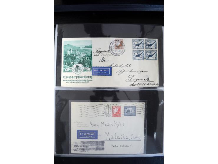 1908/1940, interessante Sammlung "Zeppelinpost, Ballonpost und Flugpost aus aller Welt" mit über 190 Briefen, Karten und sehr