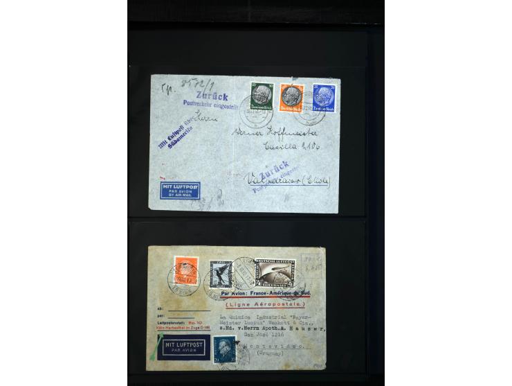 1912/48, Sammlung mit über Briefen und Karten ab Rhein/Main mit vielen besseren Frankaturen und Flügen, Katapultpost (u.a. Br