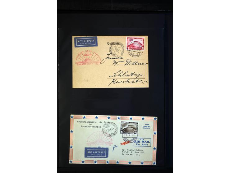 1912/48, Sammlung mit über Briefen und Karten ab Rhein/Main mit vielen besseren Frankaturen und Flügen, Katapultpost (u.a. Br