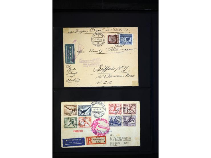1912/48, Sammlung mit über Briefen und Karten ab Rhein/Main mit vielen besseren Frankaturen und Flügen, Katapultpost (u.a. Br