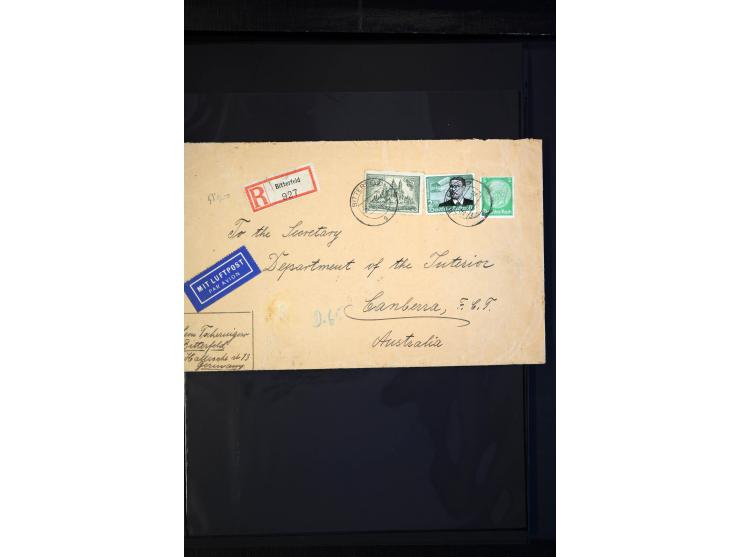 1912/48, Sammlung mit über Briefen und Karten ab Rhein/Main mit vielen besseren Frankaturen und Flügen, Katapultpost (u.a. Br